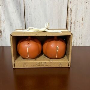 Rae Dunn Pumpkin Salt and Pepper Shakers Harvest Orange Fall Set | NWT